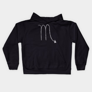 Dark and Gritty Scorpio Zodiac Sign (white) Kids Hoodie